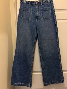 Just Black Denim Sailor Patch Pocket Wide Leg Jeans Size 31